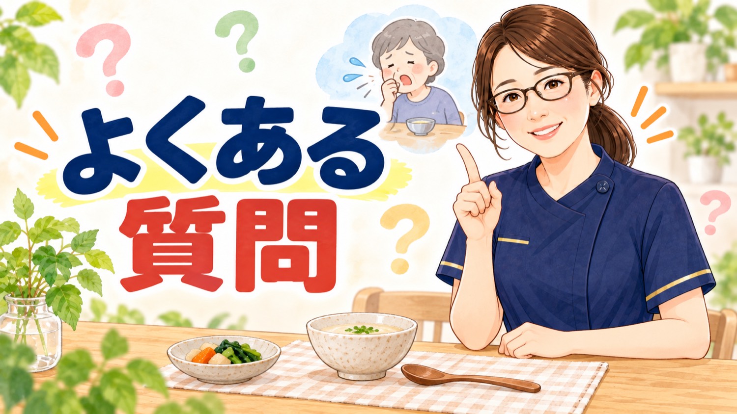 むせについてよくある質問をまとめたバナー